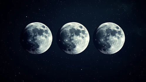 Triple moonlit sky inviting quiet, curious stargazing.