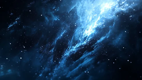 Stellar tides crash through a luminous blue cosmic gulf.