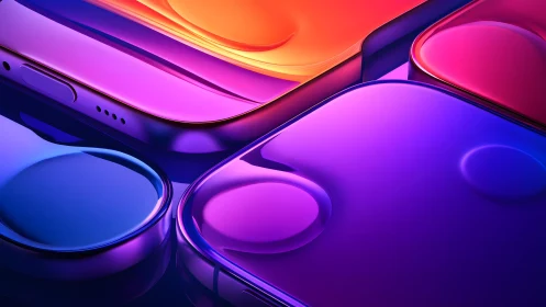 Vibrant Close-Up of Colorful Smartphones in Modern Lighting.