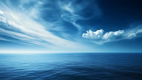 Endless blue horizon quietly trades secrets with the sky