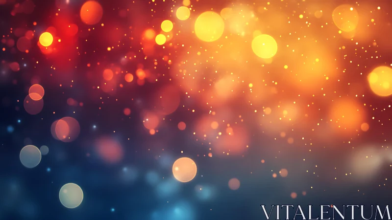 Vibrant bokeh lights abstract background in warm festive colors.