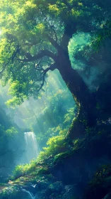 Ancient Forest Cathedral: Light Breaks Through.