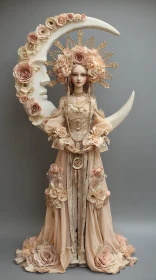 Moonlit rose empress in soft blush celestial finery.