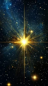 Celestial burst crowned in gold at the heart of deep space.