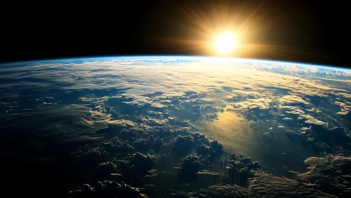 Solar illumination aligns over Earth&rsquo;s curved atmospheric horizon