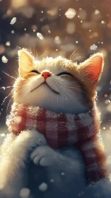 Luminous Cat Portrait with Magical Sparkle Effect