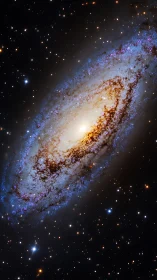 Starlit spiral galaxy twirls softly through velvet cosmic night