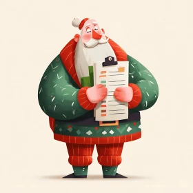 Santa&rsquo;s cozy checklist moment in a festive winter sweater.