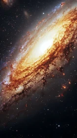 Galactic whirlpool spills molten starlight into silent void