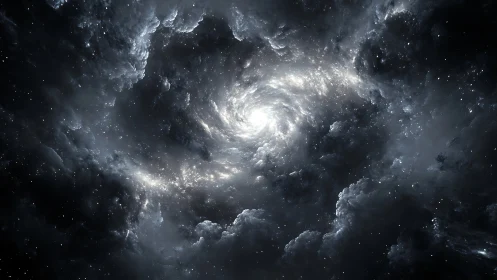 Starstorm vortex carves a bright spiral doorway through night