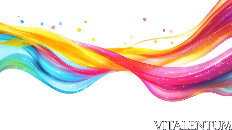 Flowing rainbow color waves bring bright creative energy alive