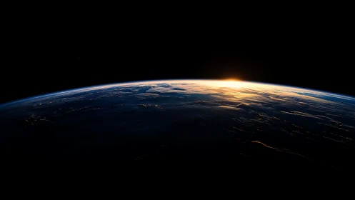 Solar illumination outlines Earth&rsquo;s limb against deep space