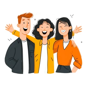 Joyful friends sharing big smiles and easy laughter together.