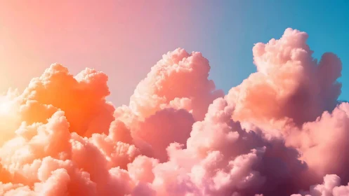 Cotton candy thunderheads quietly rehearse a pastel sunrise