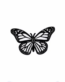 Black and white butterfly patch centered on white background.