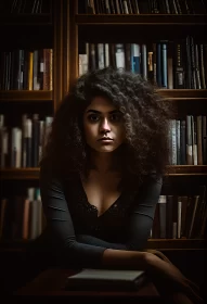 The Beauty Of Knowledge: Portrait of Young Girl in the Library