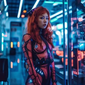 Redheaded Beauty in the Scenery of the Future