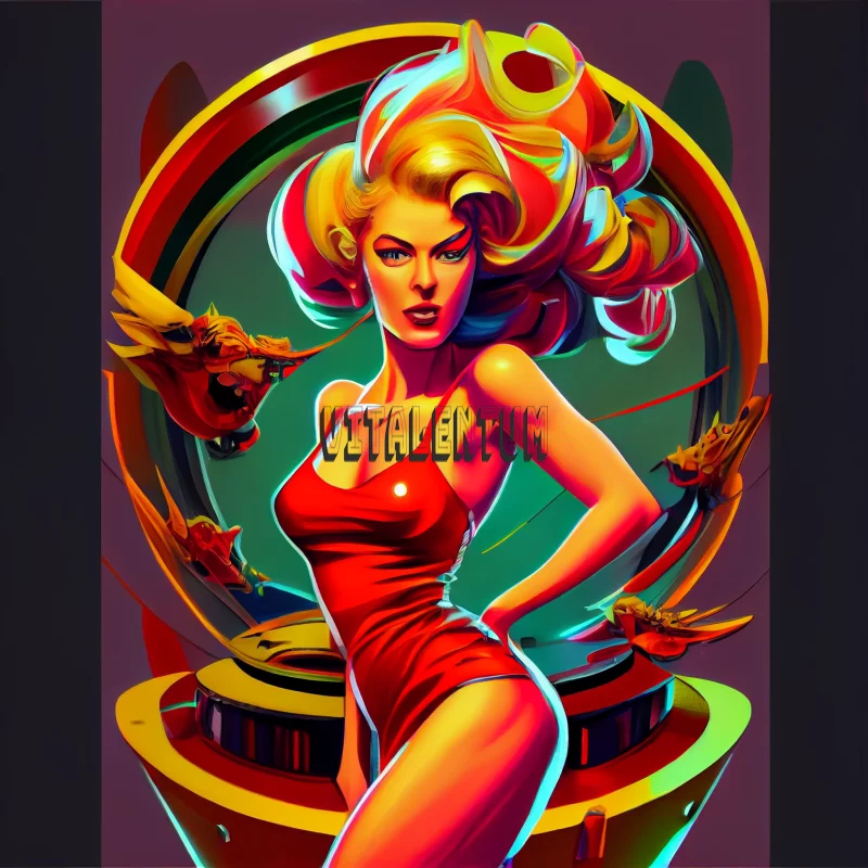Winning Bright Picture Of A Beautiful Blonde With the Unknown Flying Objects