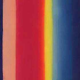 A Stunning Painting Of Vertical Stripes That Matches The Vibrant Colours Of The Artist