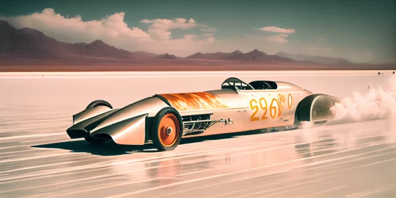 A Vintage Photo Captures The Heart-Racing Moment Of A Racing Car Speeding Down The Track