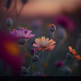 Sunset Over Pinkish Daisies &ndash; The Incredible Joy Of Being Alive