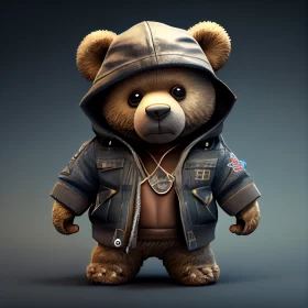 The Famous Brown Bear Strutting Down the Street in Hip Hop Clothes