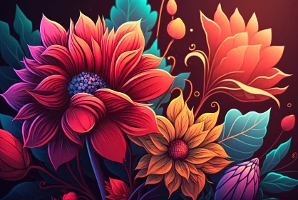 Colorful Delights: A Close-Up Shot of Beautiful Vibrant Flowers