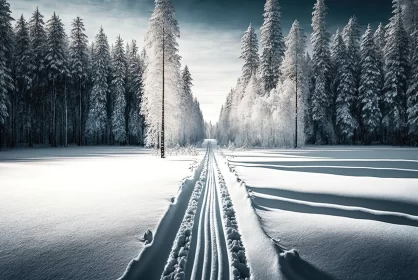 Winter Wonderland: Skiing through Snowy Forest Trails