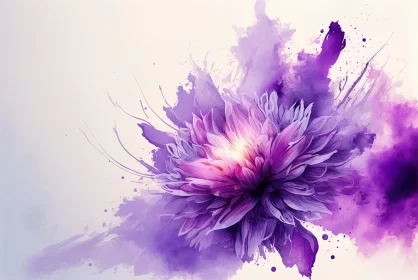 Watercolor Purple Flower Art Background