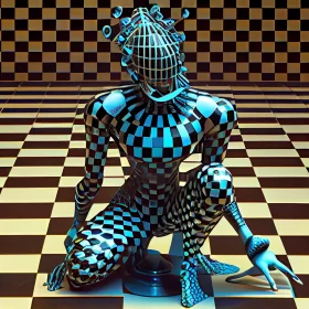 A Young Woman Painted Herself Into A Blue Squared Alien And Won The International Geometrical Body A