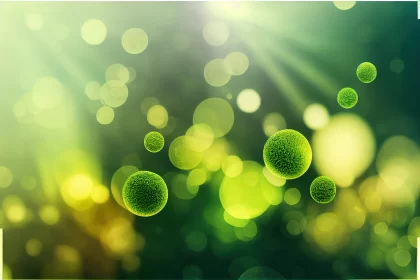 Nature's Bliss: Green Blur with Sunlight, Flare, and Bokeh