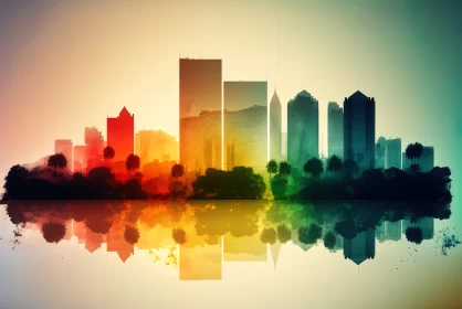 Translucent Symmetry: Goi&acirc;nia Skyline with Transparent Layers and Gradient Landmarks