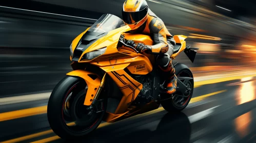 Nighttime Motorcycle Chase in Detailed Digital Art