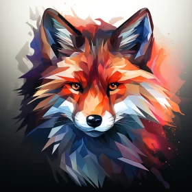 Colorful Gradient Fox Face - Abstract Graffiti-Inspired Artwork
