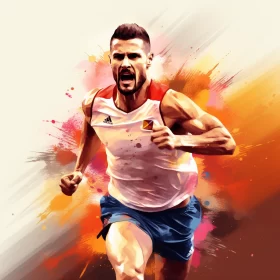 Spanish Art Inspired Athletic Illustration - Energy in Motion