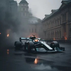 Elegant F1 Car in Historic Metropolis: A Blend of Tradition & Futurism  - AI Generated Images
