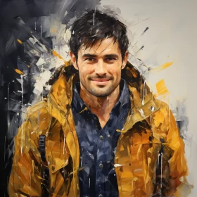 Captivating Painting of a Stylish Man in a Speedpainting Technique with Vibrant Colors
