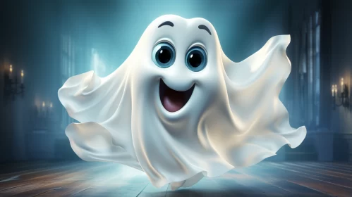 Cheerful Ghost in Flight - A Cartoon Masterpiece
