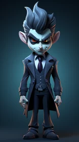 Gothic Pop Surrealism Batman Character in Corporate Punk Style