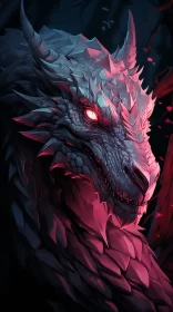 Detailed Dragon Illustration on Dark Background