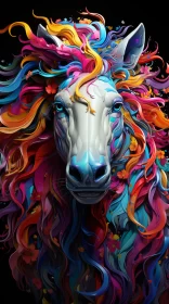 Colorful Horse Sculpture Art - A Fusion of Street Art and Animal Illustration