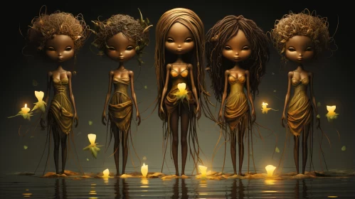 Whimsical Fantasy Creatures in Water - Exotic Atmosphere