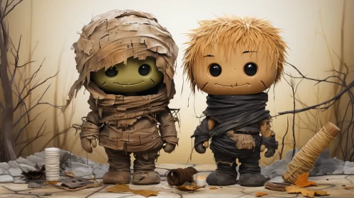 Post-Apocalyptic Zombie Duo - Beige and Amber Shades