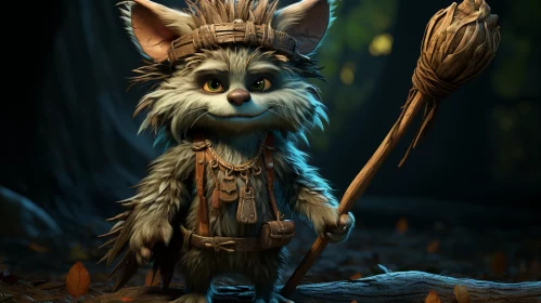 Imaginative Furry Art: Detailed Rendering of a Dressed Cat