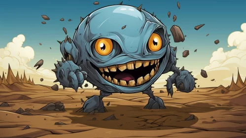 Post-Apocalyptic Cartoon Creatures in Desert Environment