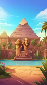 Egyptian Landscape in Low Poly Style
