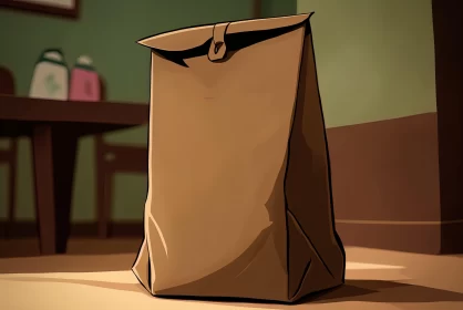 Dystopian Cartoon Style Artwork: Kitchen Still Life
