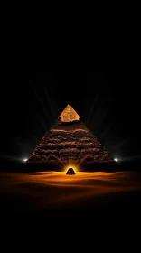 Sunlit Pyramid: A Mystical Nightscape