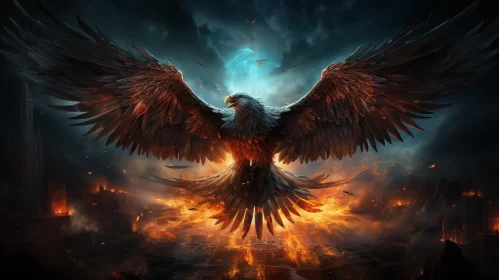 Flaming Eagle: A Study in Realistic Fantasy Art