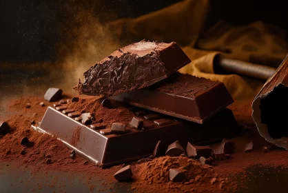Romantic Still Life: Chocolate Indulgence in Soft Lighting